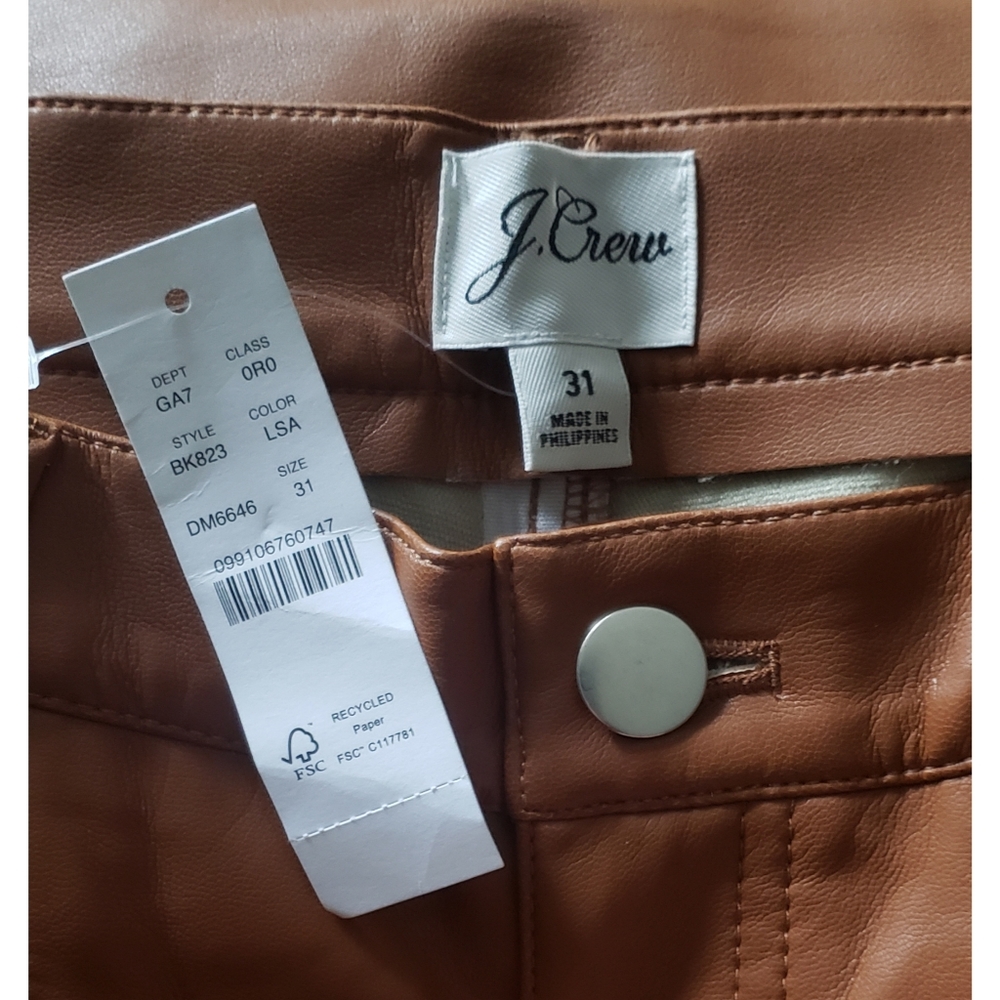 33. J.Crew High-rise slim demi-boot pant in faux leather - Picture 11 of 11